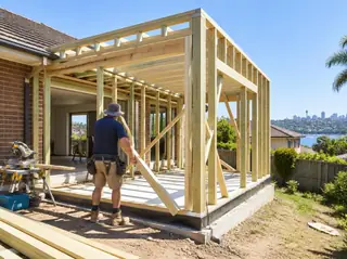 Builder working on a Sydney home