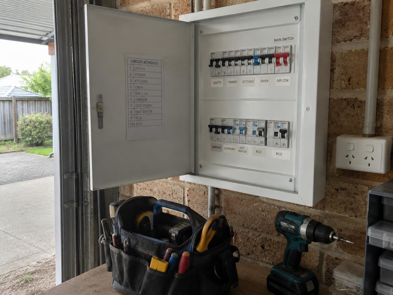 Electrician working on a Sydney home