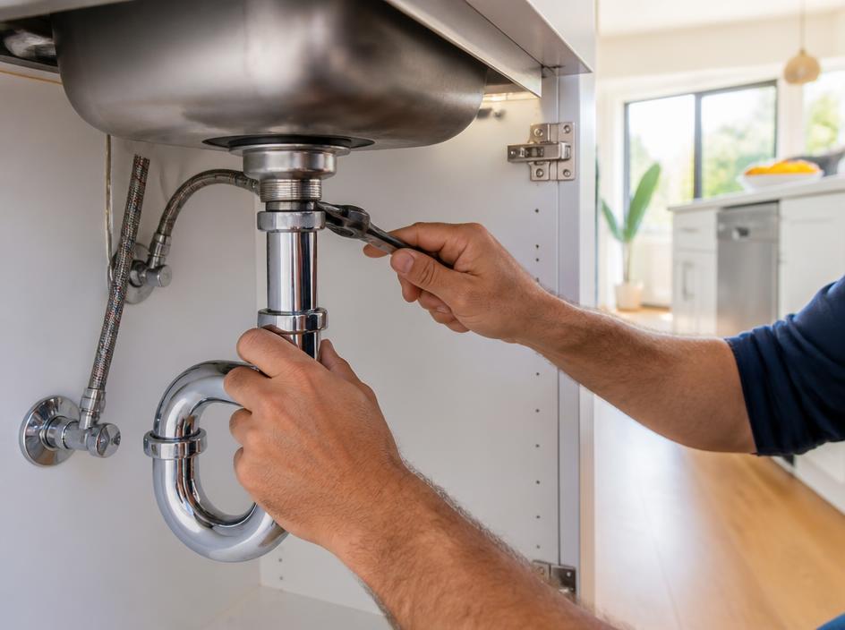 Plumber working on a Sydney home